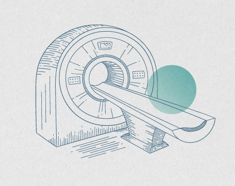 Illustration of an MRI machine. 