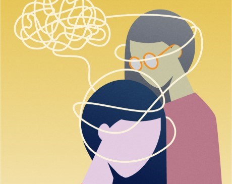 Illustration of two persons withHyperresponsive headache